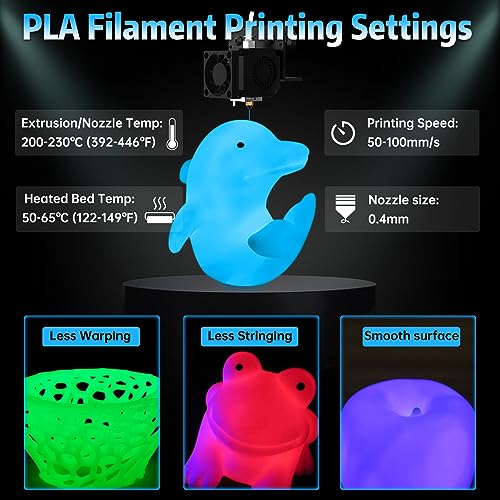 Image of SUNLU Glow in The Dark PLA Filament, Neatly Wound Luminous PLA 3D Printer Filament 1.75mm Dimensional Accuracy + /- 0.02mm, Fit Most FDM 3D Printers, 1kg Spool (2.2lbs), (White PLA, Glow Blue)