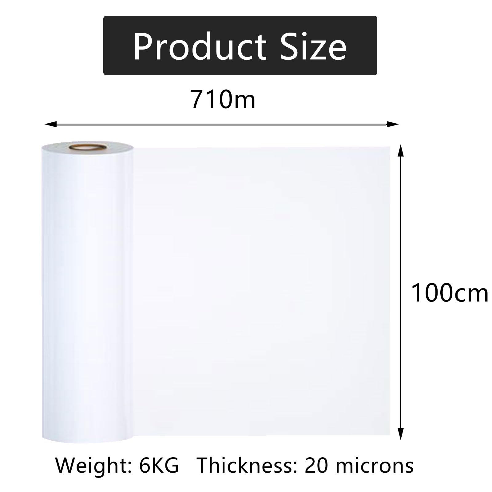 Film Estirable Transparente Film para Palets 450/710m, Rollos de Film Embalaje Manual 20µm 75/100 cm de Ancho, Film de Mudanza Film de Plástico para Muebles, Cajas y Artícu(Size:2 pack - 100cm x 710m)