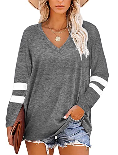 Grace's Secret Womens Tops Long Sleeve Shirts V Neck Casual Tunics Tops