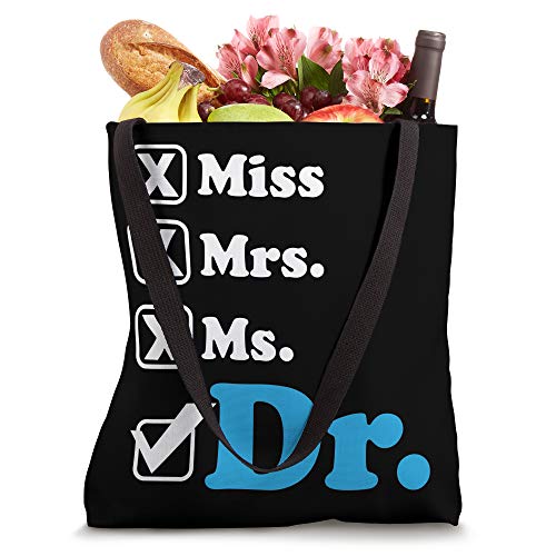 Bolso tote para graduación: Miss, Ms, Mrs, Dr, Ph.D., PhD, doctorado — regalo divertido para graduados miniatura 4