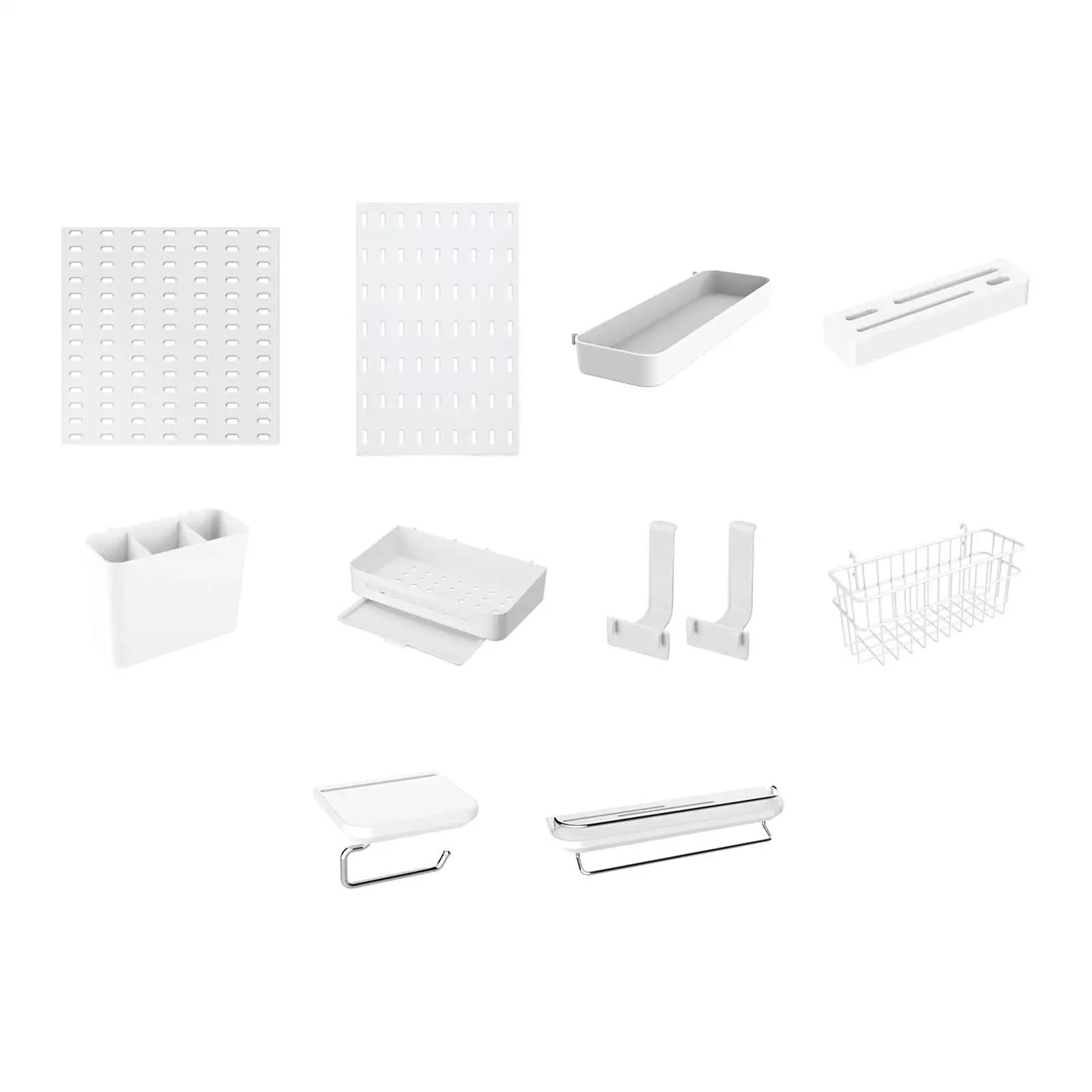 Lochwand zur Wandorganisation Wandaufbewahrungsplatten Wandorganizer DIY Pegboard-Kombination for Büro(Tissue holder 15cmx12cmx9.5cm)