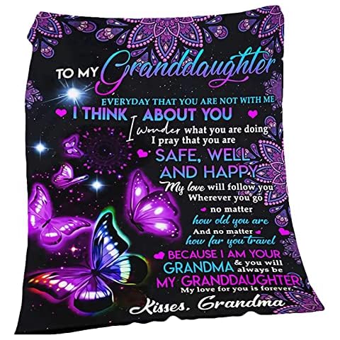 Flannel Throw Blanket to My granddaughter Personalised Blanket Grandma For granddaughter Printed Quilts Bed Blanket Microfaserflauschdecke Birthday Gift Cover