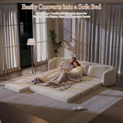 Image of Vesgantti 6 in 1 Convertible Folding Sofa Bed, Futon Sectional Couch, Beige