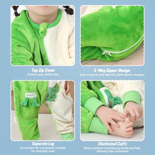 Image of MICHLEY Baby Sleeping Bag Sack Flannel Wearable Blankets Pajamas 1-6Years | Flannel,Unisex Pajamas, Long Sleeve,Zipper, For Autumn Winter,Suitable Girls And Boys,Warm & Breathable