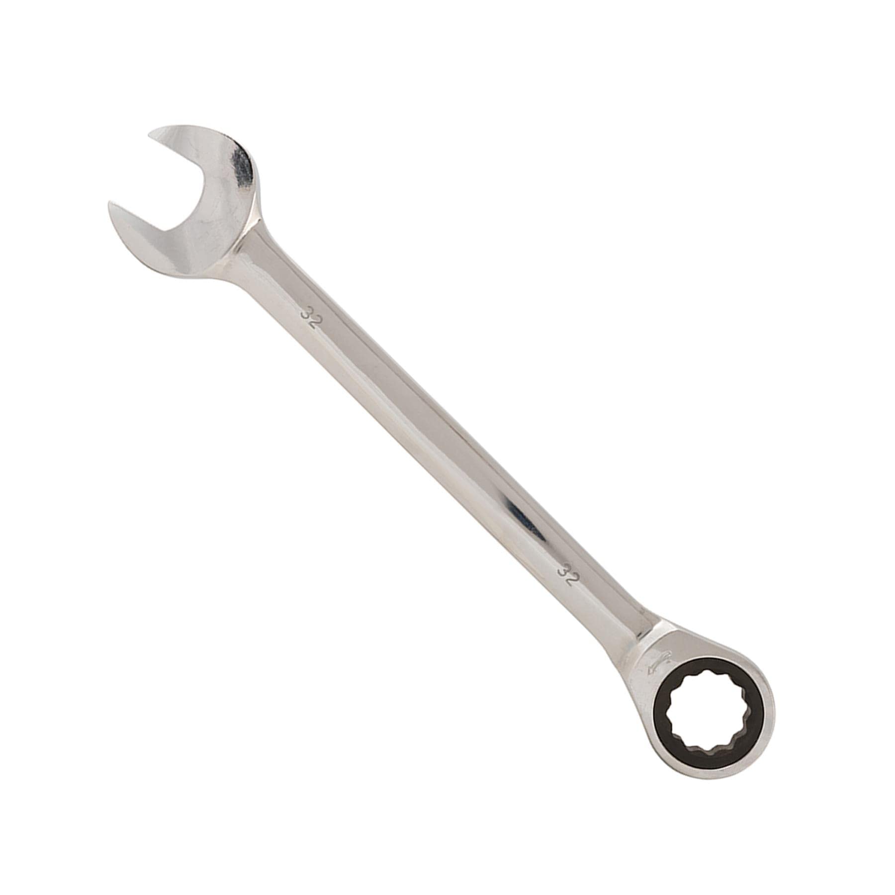 Dapetz® 32mm Combination Ratchet Spanner – Metric Ratcheting Wrench, Fixed Head, Chrome Vanadium Polished Steel, Open End and Ring Gear Wrench