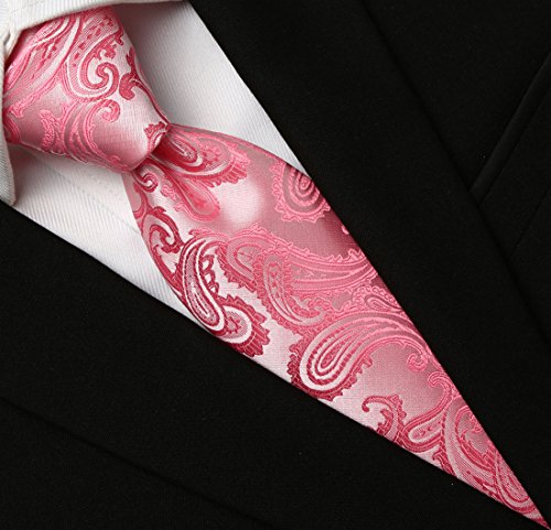 Image of KissTies Mens Paisley Tie And Pocket Square Necktie Sets