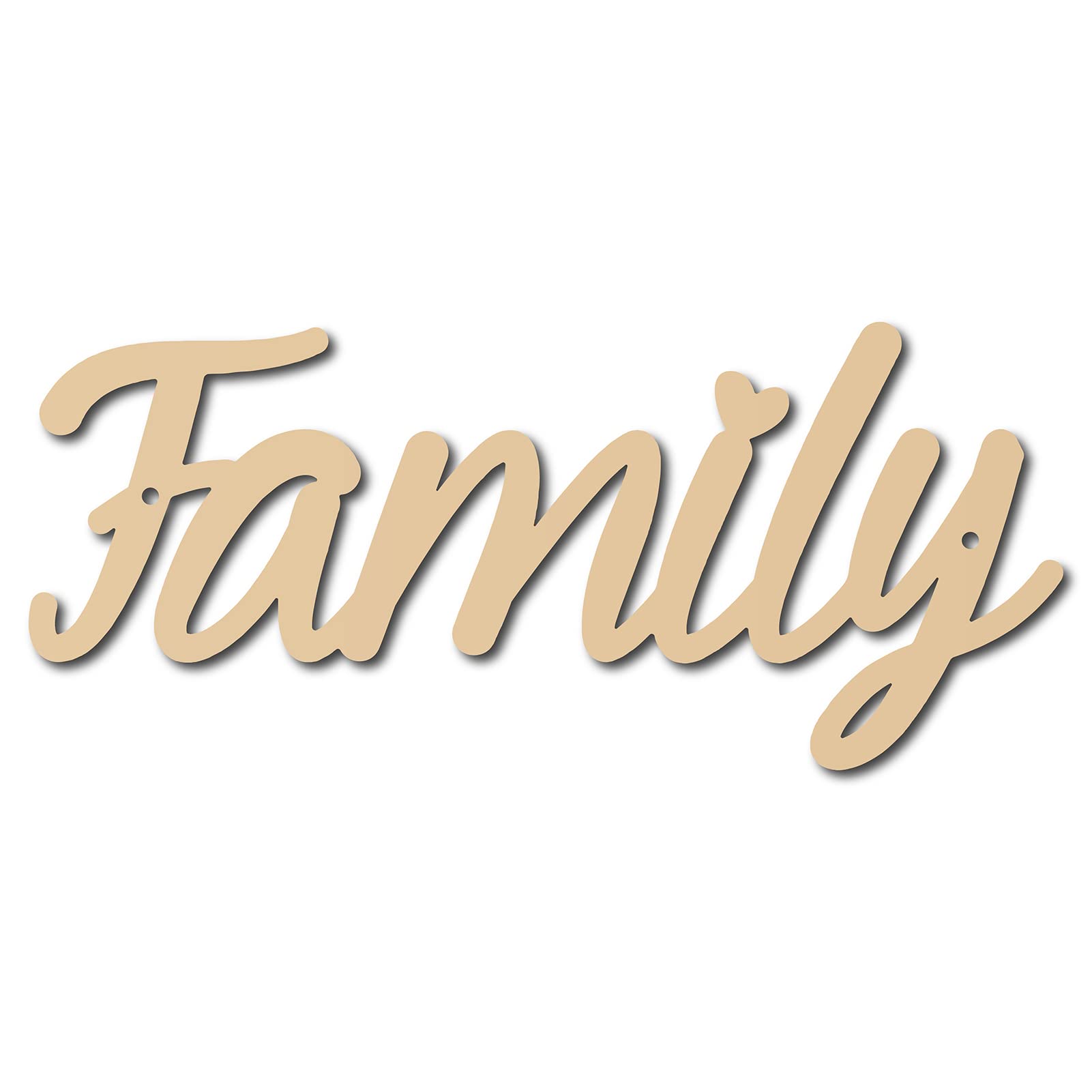 CREATCABIN Family Wooden Letters Laser Cut Wood Sign Art Words Basswood Decorative Unfinished for Wreath Blank Home Wall Door Bedroom Painting Crafts DIY Decor Burlywood 11.81x5.1Inch