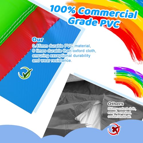 Image of 25FT Commercial Bounce House for Big Kids Adults (0.45mm Heavy Duty PVC) (600lbs Capacity) Inflatable Obstacle Course Bounce House with 1100W Blower, Water Slide Backyard Outdoor Party, 25x8x8.2FT