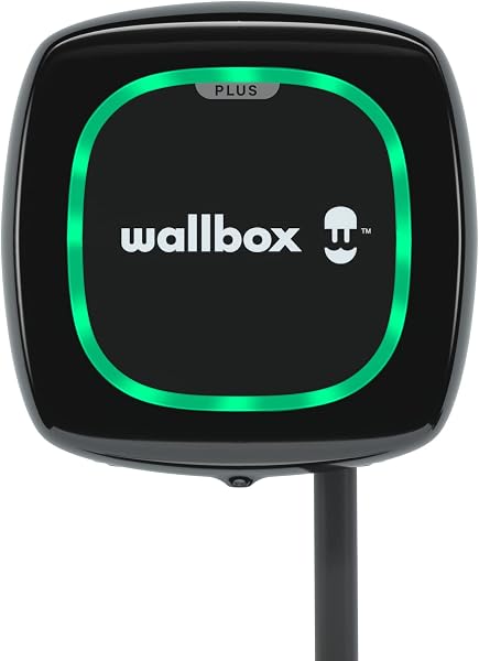 Wallbox Pulsar Plus - Cargador de vehiculo electrico (7.4kW de Potencia, Cable de 5 Metros, Conector Tipo 2, WiFi, Bluetooth, OCPP, Interior/Exterior) - 1