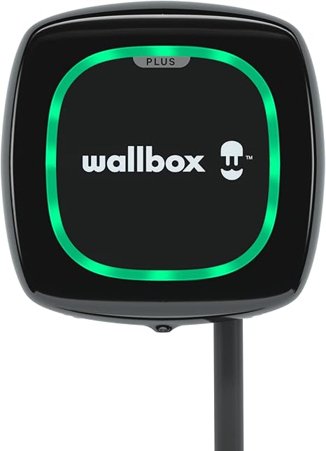 Wallbox Pulsar Plus Charger for Electric Vehicles. with Adjustable Power of up to 22 kW. Charging Cable Type 2. Wi-Fi and Bluetooth Connection and OCPP Compatible. (Type 2-7.4 kW, 5 m, Black)