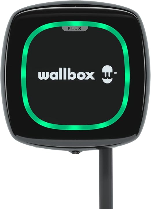 Wallbox Pulsar Plus Charger for Electric Vehicles. with Adjustable Power of up to 22 kW. Charging Cable Type 2. Wi-Fi and Bluetooth Connection and OCPP Compatible. (Type 2-7.4 kW, 5 m, Black)
