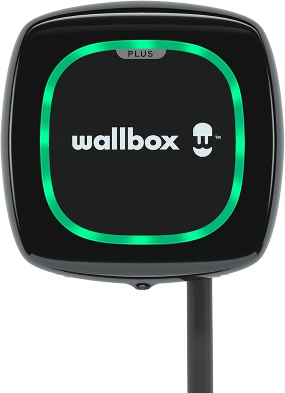 Wallbox Pulsar Plus Charger for Electric Vehicles. with Adjustable Power of up to 22 kW. Charging Cable Type 2. Wi-Fi and Bluetooth Connection and OCPP Compatible. (Type 2-7.4 kW, 5 m, Black)