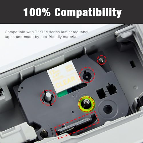 BROVACS 1 Packung Gold auf Transparent Laminiertes Etikettenband Kompatibel mit Brother P-Touch Etikettendrucker TZ 134 TZe 134 12mm 1/2 OPA4134