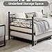 IDEALHOUSE Twin Daybed with Trundle, Metal Trundle Bed, Sofa Bed Frame, Heavy Duty Metal Slats, for Living Room, Bedroom, Guest Room, Space Saving, Black