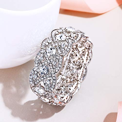 EVER-FAITH-Cristal-Autrichien-Mariage-Elastique-Bracelet-Manchette-Transparent-Ton-dargent-N02751-1
