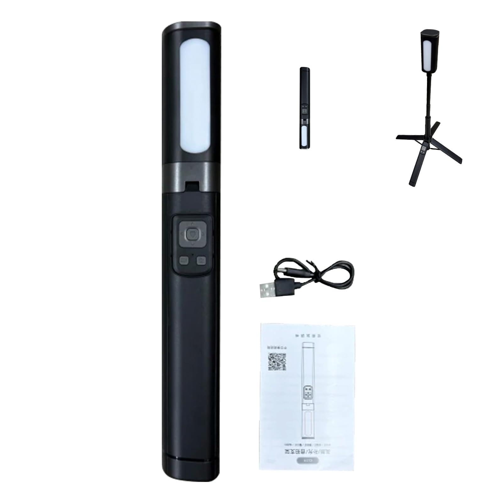 Zunate Treppiede per Selfie a 4 Gambe, Treppiede Portatile per Telefono Estensibile da 31 X 150 Cm con 27 LED di Luce di Riempimento e Telecomando, per Smartphone Registra