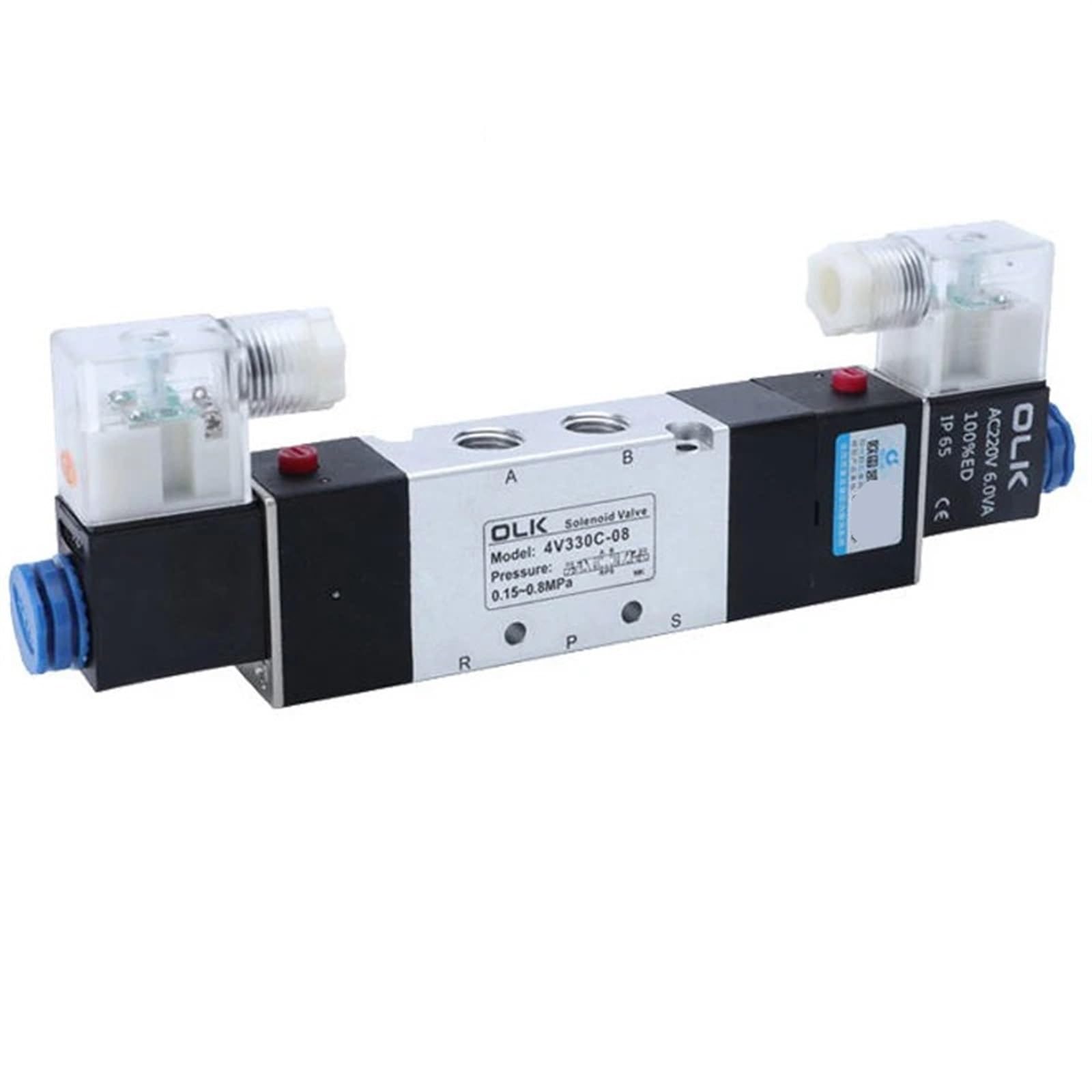 Distributeur 5 voies 4V230C-08 à double commande pour inverser le sens des vérins