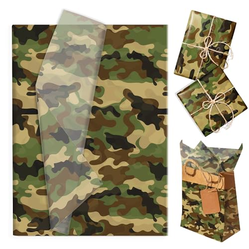 Papier de soie camouflage jungle 50,8x35,6 cm aux couleurs militaires