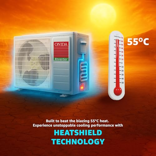 Image of ONIDA 1 Ton 3 Star, New Star Rated, Inverter Split AC (Copper, Convertible 5-in-1, Fast Cooling at 55 C, Deep Frost Clean, Turbo Flush Technology, IR123MGSP,White)