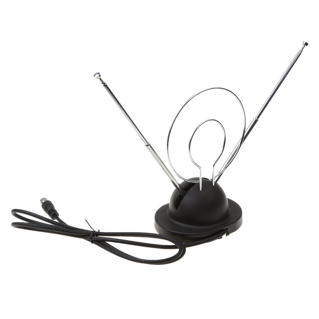 Universal Rabbit Ear Shape Powerful Indoor TV Antenna for Color TV UHF HDTV VHF Cable