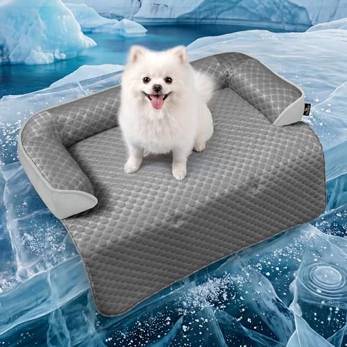 blunique Calming Large Dog Couch Bed, Waterproof Memory Foam with Durable Fluffy Fuzzy Mats...
