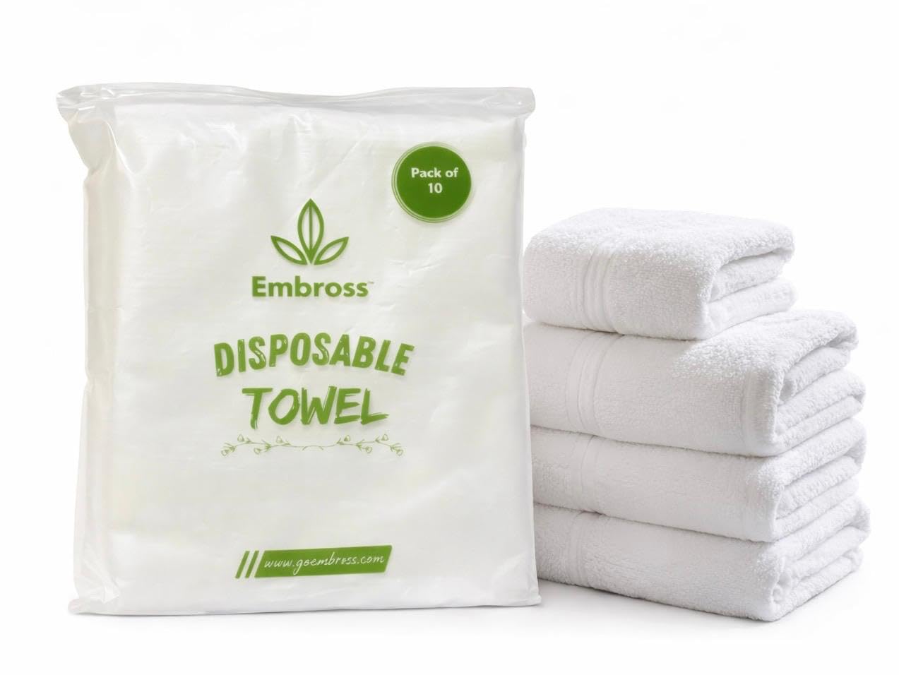 Disposable Non-Woven Bath Towel Pack of 10 | Ultra Soft Hygienic Single Use Towels | Thick Absorbent Body & Face Towels | Travel Baby Care Gym Spa Essential-image-33