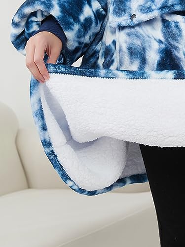 Image of KFUBUO Wearable Blanket Hoodie for Adults Sherpa All Patterns Oversized Sweatshirt Blanket with Pocket