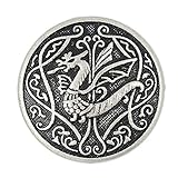 Bezelry 10 Pieces Spitfire Celtic Dragon Metal Shank Buttons. 25mm (1 inch) (Antique Silver)