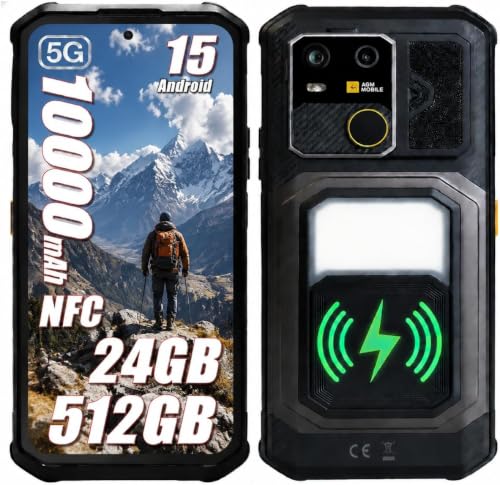 AGM Smartphone Robuste G3 5G, Téléphone de Chantier 24 Go + 512 Go [TF 1 to], Ecran 6,72