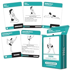 Palace Learning Yoga Pose Exercise Cards – Yoga Positions and Workout Fitness Cards with Over 50 Poses – 2.5″ x 3.5″