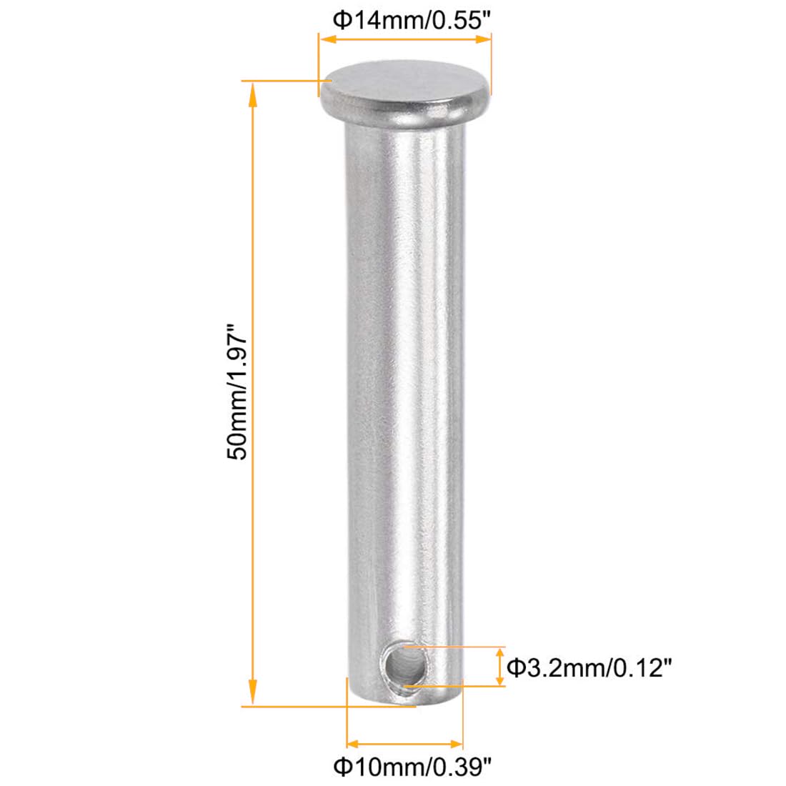 TA-VIGOR 5pcs 10 x 50mm Clevis Pins Single Hole - Image 2