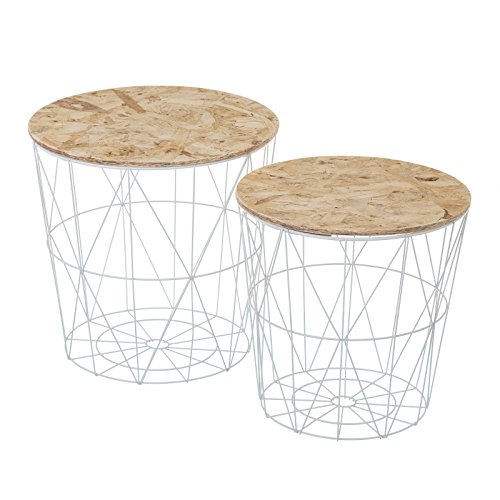 Lola Derek - Mesitas auxiliares industriales blancas de metal para salón Factory Cover