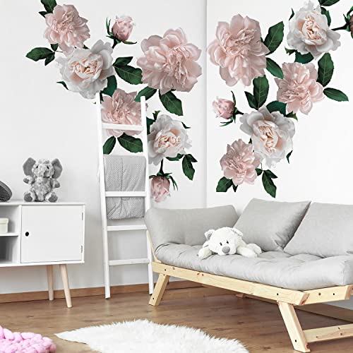WALPLUS Wall Stickers Room Decor Gifts for Girls Peel and Stick Removable for Nursery Kids Toddler Bedroom Living Room Kitchen Oversized Classic Roses 16 Pieces