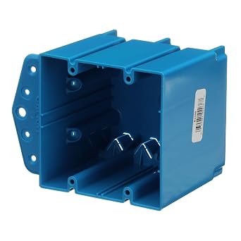 B249B 2-Gang Blue PVC New Work/Old Work Deep Switch/Outlet Wall Electrical Box