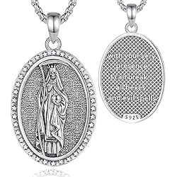 Santa Muerte Plata 925 CELESTIA Colgante Santa Muerte Collar Guadaña Parca Plata 925 Collar Halloween Gotico Joyería Gotica Regalo para Mujer Amuletos de Proteccion Esoterismo Acero Inoxidable Cadena