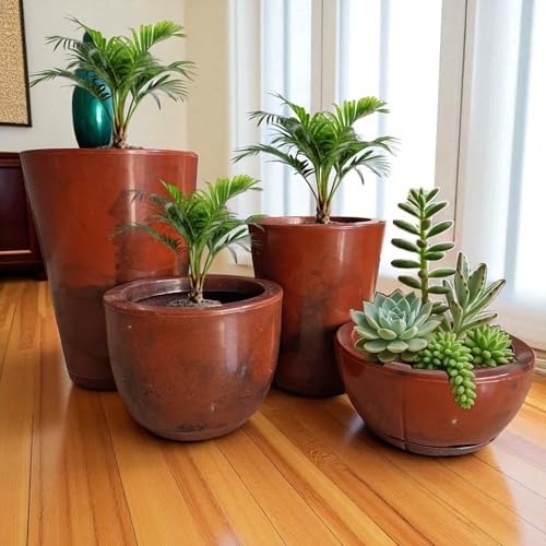 Kit de 4 Vasos para Plantas Flor - Coluna Redonda - Ideal para Ca...