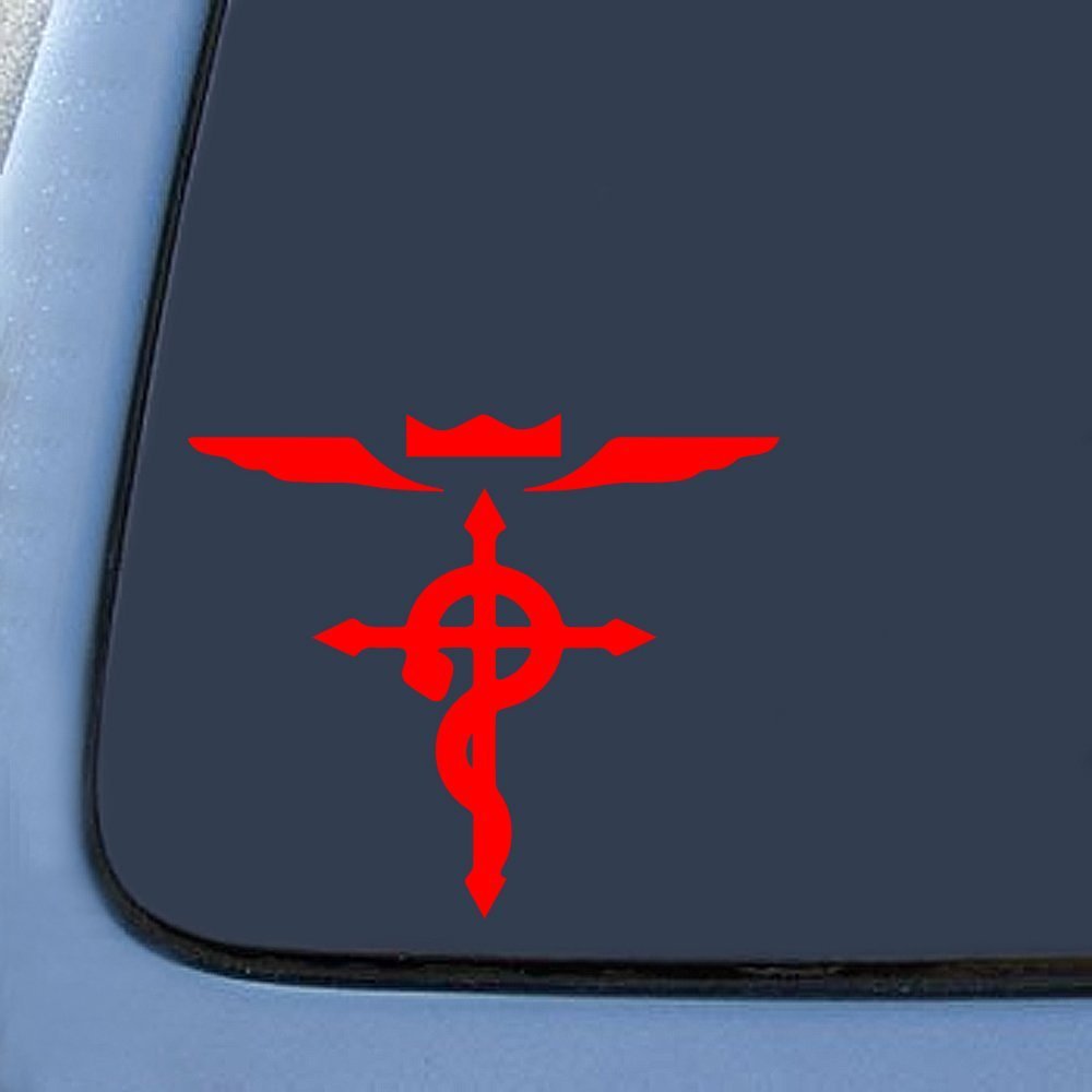Bargain Max Decals - Full Metal Anime Sticker Decal Notebook Car Laptop 6" (Red)