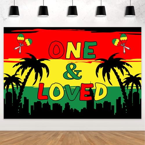 Toile de fond d'anniversaire reggae One and Loved décorations premier anniversaire