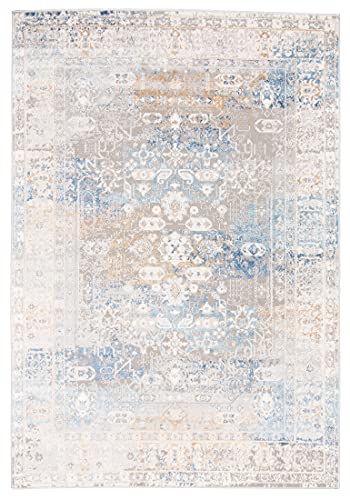 Carpeto Rugs Alfombra Etnica de Salón Grande de Pelo Corto - Alfombras de Habitación de Matrimonio, Dormitorio y Comedor - Alfombras Etnicas - Gris Azul - 200 x 300 cm