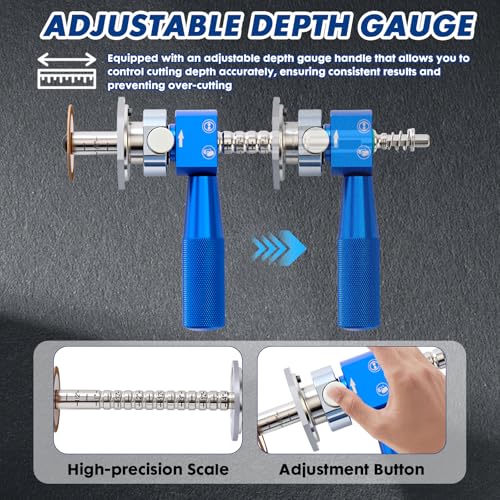 Image of New Inside Pipe Cutter for PVC Pipe with Adjustable Depth Gauge Handle, Diamond Grit Cutting Wheel and 2 Guide, Internal Diameter Pvc Pipe Cutter Tool for 1-1 /4 IN