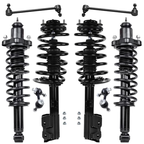 Image of Detroit Axle - AWD 8pc Front Rear Struts Sway Bars for Jeep 2007-2008 Patriot Compass, 4 Complete Struts with Coil Springs 4 Stabilizer Sway Bar End Links Suspension Replacement