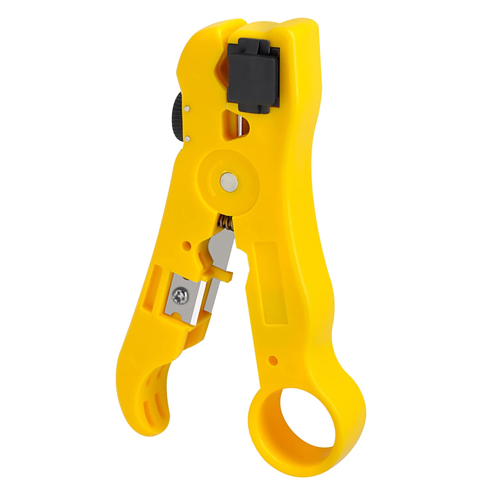 Coaxial Cable Stripper, SK5 Blade Incisive Yellow Portable Wire Stripper, Comfortable ABS Handle, Small Size Lightweight, Ideal Replacement