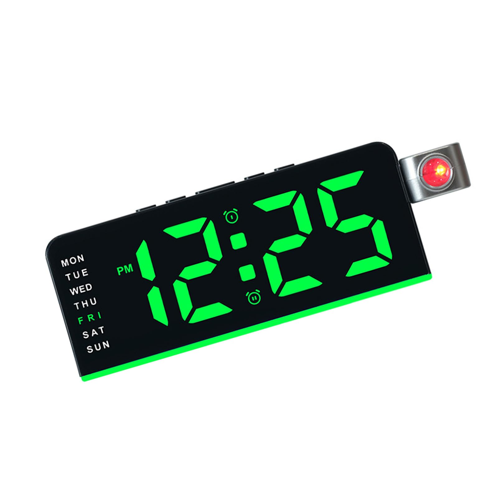 Shurhome Digital Projection Alarm Clock with 180° Rotatable Ceiling Projector, Loud Alarms, Temperature Date for Bedroom Temperature Date for Bedroom