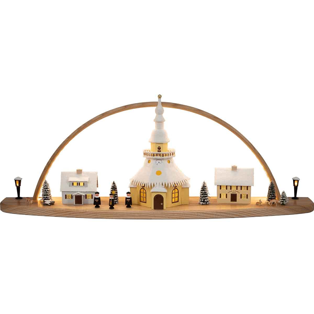 Chandelier en bois naturel Saico bougeoir rectangulaire table salon 72cm
