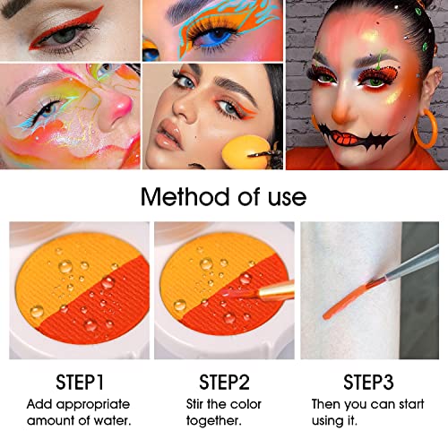 Paleta de delineador activado con agua y glitter neón miniatura 3
