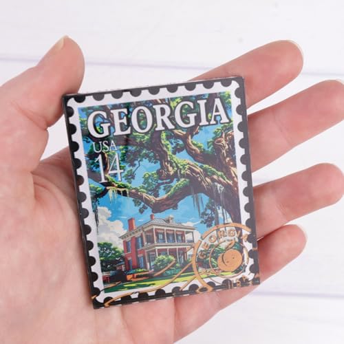 Imán acrílico diseño sello Georgia 7x5.7 cm miniatura 3