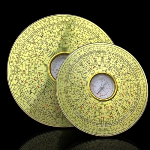 Brújula china Feng Shui redonda 14cm de aleación vintage miniatura 6