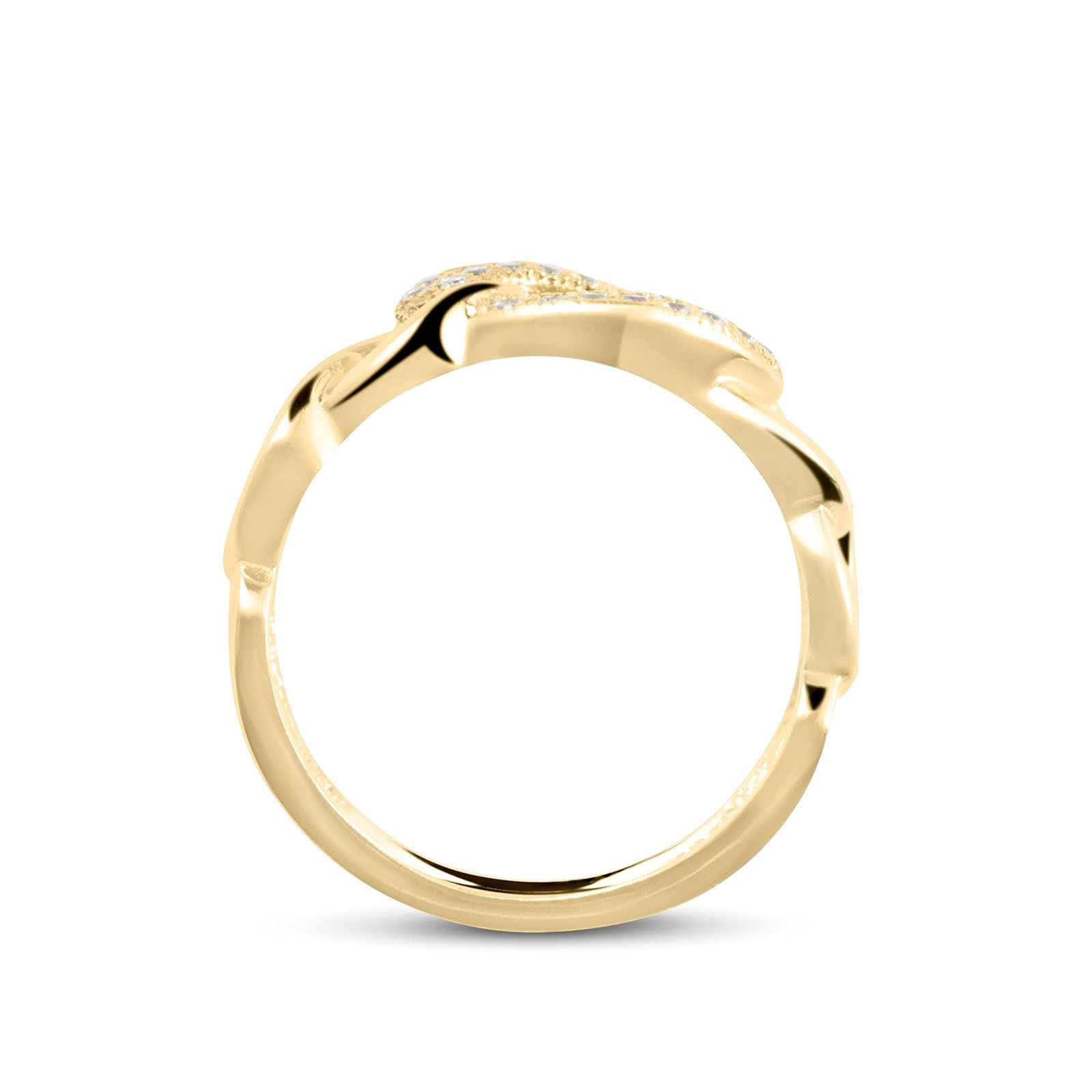 Ring Damen Kette 925 Silber 18 Karat vergoldet mit Zirkonia -,