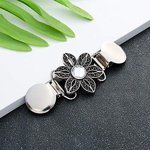 Yellow Chimes Elegant Cardigan Brooch Sweater Collar Shawl Clip Classic Design Oxidized Silver Gold Tone Brooch for Women