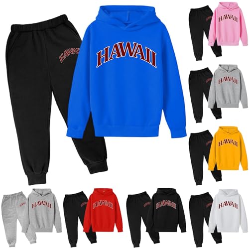 Kids Boys Girls Tracksuit Letter Printed Hooded Sweatshirt and Sweatpants Set 2 Pieces Y2k Sweatsuits for Teen Toddler 3-14Y2